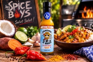Sauce Gardien d’Bhut Les Spice Boys avec Ghost Pepper et ingrédients d’inspiration indienne
